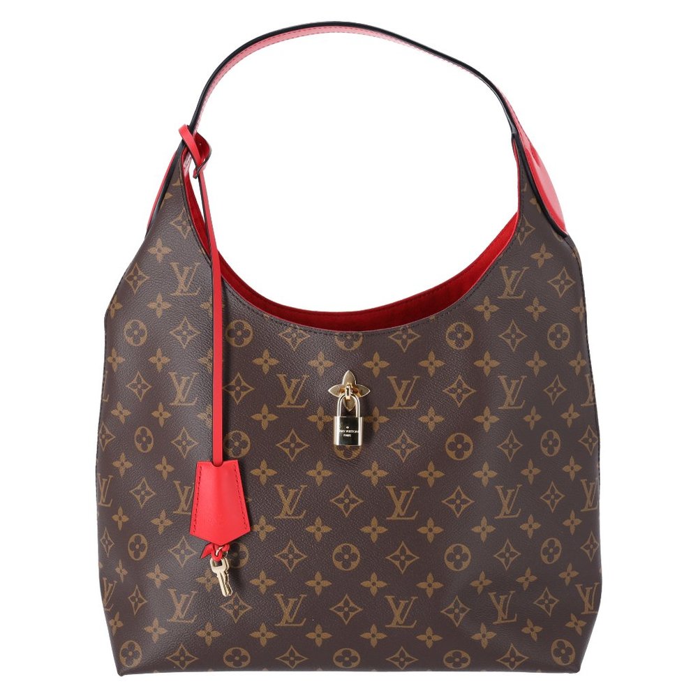 Louis Vuitton M43630 Flower Hobo Shoulder Bag Brown Monogram Red - Picture 9 of 16